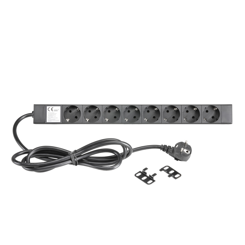 Adam Hall 19' Parts 87471 - 19' Mains Power Strip 8 Sockets