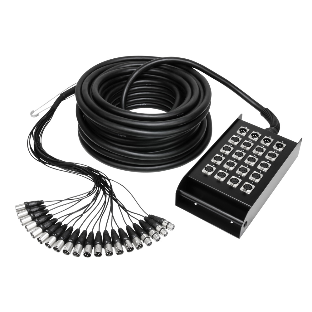 K20C30 Stagebox 16/4, Metalbox with handle, 30 m