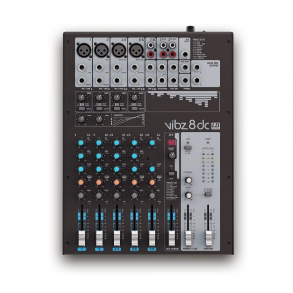 LD Systems VIBZ 8 DC – 8 channel Mixing Console with DFX and Compressor 3