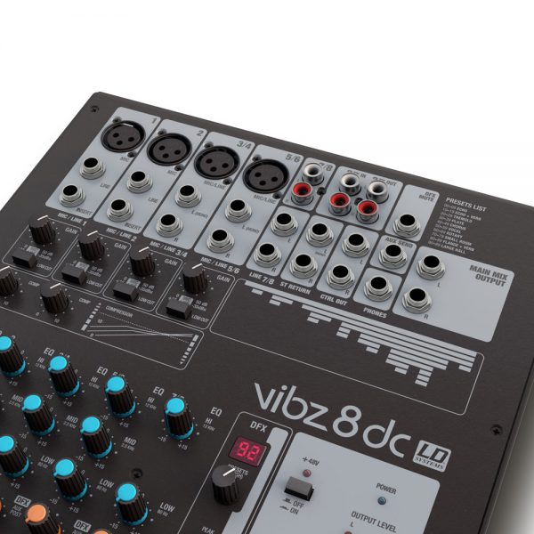 LD Systems VIBZ 8 DC – 8 channel Mixing Console with DFX and Compressor 6